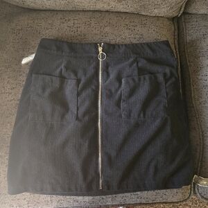 SHEIN Black Corduroy Mini Skirt with Zipper
